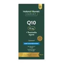 Holland & Barrett Holland & Barrett Expert Q10 50mg + Terminalia Arjuna Liposomaal - 60 capsules aanbieding