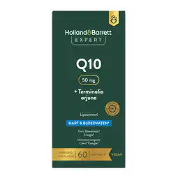 Holland & Barrett Holland & Barrett Expert Q10 50mg + Terminalia Arjuna Liposomaal - 60 capsules aanbieding