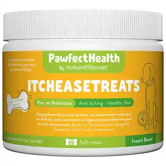 Holland & Barrett Holland & Barrett PawfectHealth Itcheasetreats Pre- En Probiotica Hond - 60 soft treats aanbieding