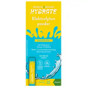 Holland & Barrett Holland & Barrett Hydrate Elektrolytenpoeder Citroensmaak - 14 sticks aanbieding