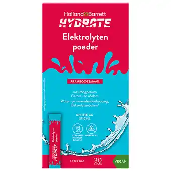 Holland & Barrett Holland & Barrett Hydrate Elektrolytenpoeder Framboossmaak - 30 sticks aanbieding