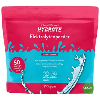 Holland & Barrett Holland & Barrett Hydrate Elektrolytenpoeder Framboossmaak - 250 gram (50 porties) aanbieding