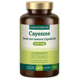 Holland & Barrett Holland & Barrett Cayenne Bevat Van Nature Capsaïcine 450mg - 90 capsules aanbieding