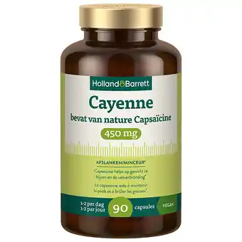 Holland & Barrett Holland & Barrett Cayenne Bevat Van Nature Capsaïcine 450mg - 90 capsules aanbieding