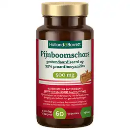 Holland & Barrett Holland & Barrett Pijnboomschors 500mg Gestandaardiseerd Op 95% Proanthocyanides - 60 capsules aanbieding