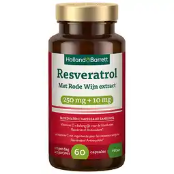 Holland & Barrett Holland & Barrett Resveratrol 250mg Met Rode Wijn Extract 10mg - 60 capsules aanbieding