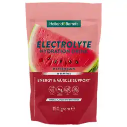Holland & Barrett Holland & Barrett Elektrolyten Hydration Drink Watermeloen – 150g (30 porties) aanbieding