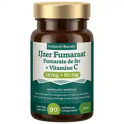 Holland & Barrett Holland & Barrett IJzer Fumaraat + Vitamine C 14mg + 80mg - 90 tabletten aanbieding