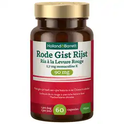 Holland & Barrett Holland & Barrett Rode Gist Rijst 90mg 2.7mg Monacoline K - 60 capsules aanbieding