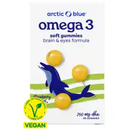 Holland & Barrett Arctic Blue Vegan Omega 3 DHA met Vitamine D en Jodium - 30 gummies aanbieding
