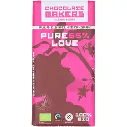 Holland & Barrett Chocolatemakers Bio Pure Love Puur 65% - 80g aanbieding