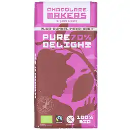 Holland & Barrett Chocolatemakers Pure Delight Puur 70% - 80g aanbieding