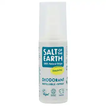 Holland & Barrett Salt of the Earth Unscented Natural Deodorant Spray - 100ml aanbieding