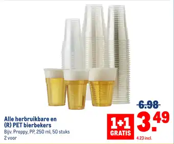 Makro Alle herbruikbare en (R) PET bierbekers aanbieding