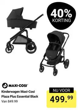 Van Asten BabySuperstore Kinderwagen Maxi Cosi Plaza Plus Essential Black aanbieding