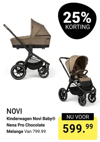 Van Asten BabySuperstore Kinderwagen Novi Baby Nena Pro Chocolate Melange aanbieding