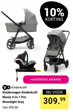 Van Asten BabySuperstore Kinderwagen Kinderkraft Newly 4 in 1 Pro Moonlight Grey aanbieding