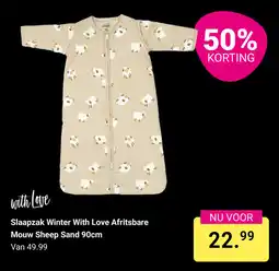 Van Asten BabySuperstore Slaapzak Winter With Love Afritsbare Mouw Sheep Sand aanbieding