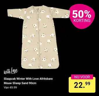 Van Asten BabySuperstore Slaapzak Winter With Love Afritsbare Mouw Sheep Sand aanbieding