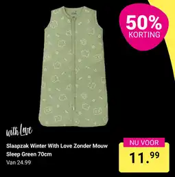 Van Asten BabySuperstore Slaapzak Winter With Love Zonder Mouw Sleep Green aanbieding