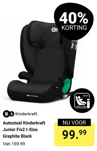 Van Asten BabySuperstore Autostoel Kinderkraft Junior Fix2 I Size Graphite Black aanbieding