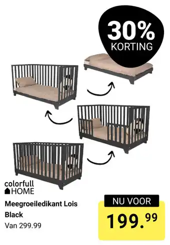 Van Asten BabySuperstore Meegroeiledikant Lois Black aanbieding