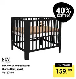 Van Asten BabySuperstore Box Novi at Home Isabel (Ronde Hoek) Zwart aanbieding