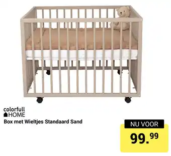 Van Asten BabySuperstore Box met Wieltjes Standaard Sand aanbieding