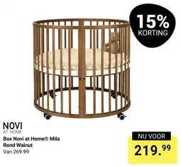 Van Asten BabySuperstore Box Novi at Home Mila Rond Walnut aanbieding