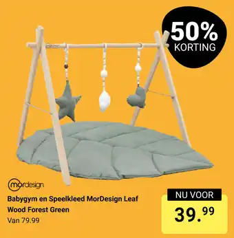 Van Asten BabySuperstore Babygym en Speelkleed MorDesign Leaf Wood Forest Green aanbieding