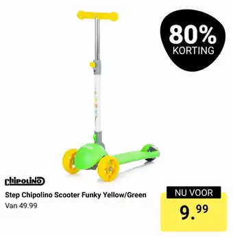 Van Asten BabySuperstore Step Chipolino Scooter Funky Yellow, Green Van 49.99 aanbieding