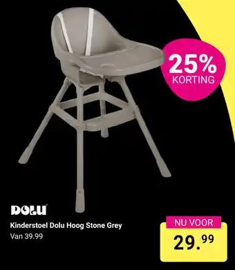 Van Asten BabySuperstore Kinderstoel Dolu Hoog Stone Grey aanbieding