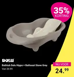 Van Asten BabySuperstore Bathtub Dolu Hippo + Bathseat Stone Grey aanbieding