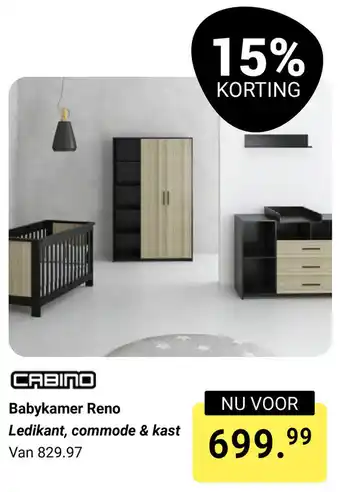 Van Asten BabySuperstore Babykamer Reno Ledikant, commode & kast aanbieding