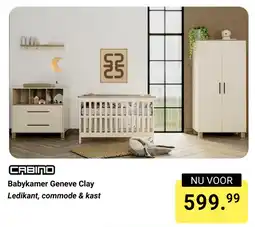 Van Asten BabySuperstore Cabino Babykamer Geneve Clay Ledikant, commode & kast aanbieding