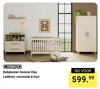 Van Asten BabySuperstore Cabino Babykamer Geneve Clay Ledikant, commode & kast aanbieding