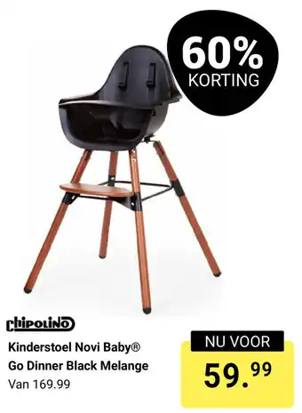 Van Asten BabySuperstore Kinderstoel Novi Baby Go Dinner Black Melange aanbieding