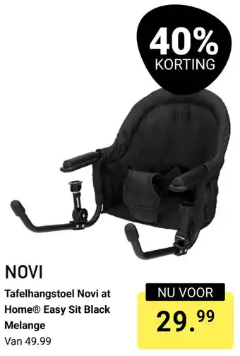 Van Asten BabySuperstore Tafelhangstoel Novi at Home Easy Sit Black Melange aanbieding