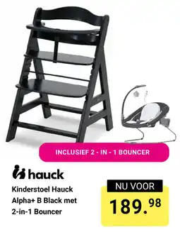 Van Asten BabySuperstore Kinderstoel Hauck Alpha + B Black met 2 in 1 Bouncer aanbieding