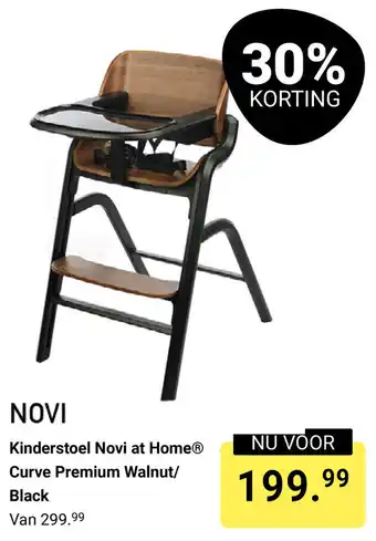 Van Asten BabySuperstore Kinderstoel Novi at Home Curve Premium Walnut, Black aanbieding