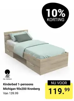 Van Asten BabySuperstore Kinderbed 1 persoons Michigan 90 x 200 Kronberg aanbieding