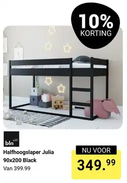 Van Asten BabySuperstore Halfhoogslaper Julia 90 x 200 Black aanbieding