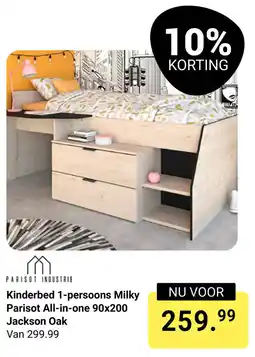 Van Asten BabySuperstore Kinderbed 1 persoons Milky Parisot All in one 90 x 200 Jackson Oak aanbieding