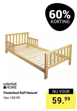 Van Asten BabySuperstore Colorfull Home Peuterbed Raff Naturel aanbieding