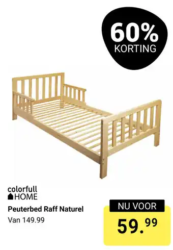 Van Asten BabySuperstore Colorfull Home Peuterbed Raff Naturel aanbieding