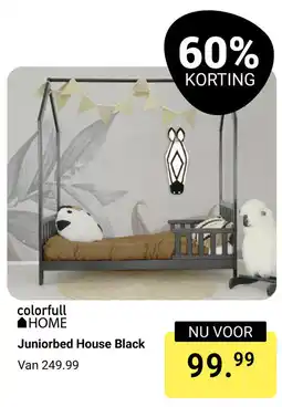 Van Asten BabySuperstore Colorfull Home Juniorbed House Black aanbieding