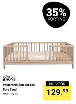 Van Asten BabySuperstore Colorfull Home Peuterbed Liam 70 x 140 Pure Sand aanbieding