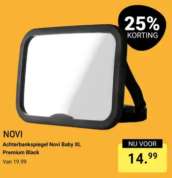 Van Asten BabySuperstore Achterbankspiegel Novi Baby XL Premium Black aanbieding