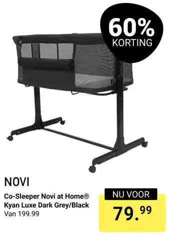 Van Asten BabySuperstore Co-Sleeper Novi at HomeⓇ Kyan Luxe Dark Grey, Black aanbieding