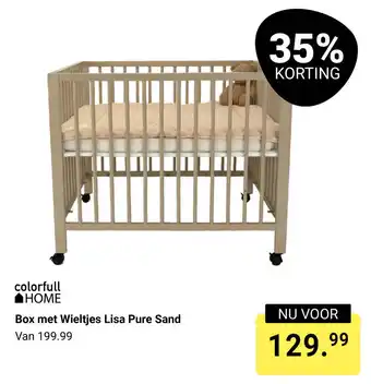 Van Asten BabySuperstore Colorfull Home Box met Wieltjes Lisa Pure Sand aanbieding